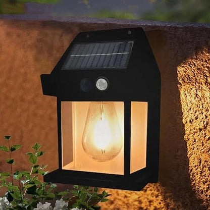 9428 Solar Wall Lights  Lamp Outdoor Wireless Dusk To Dawn Porch Lights Fixture Solar Wall Lantern With 3 Modes  Motion Sensor Waterproof Exterior Lighting With Clear Panel (1 Pc )